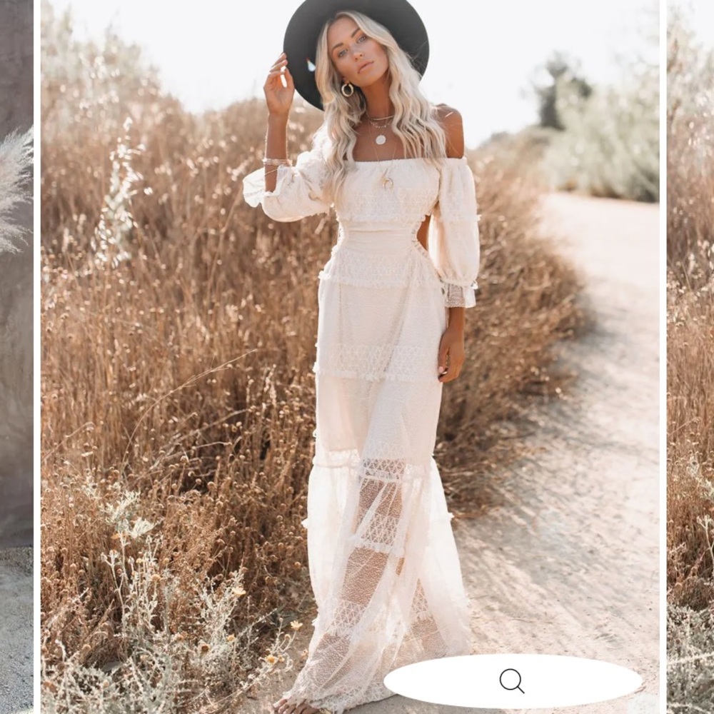 Vici Doll PORSHA OFF THE SHOULDER TIERED CUTOUT MAXI DRESS